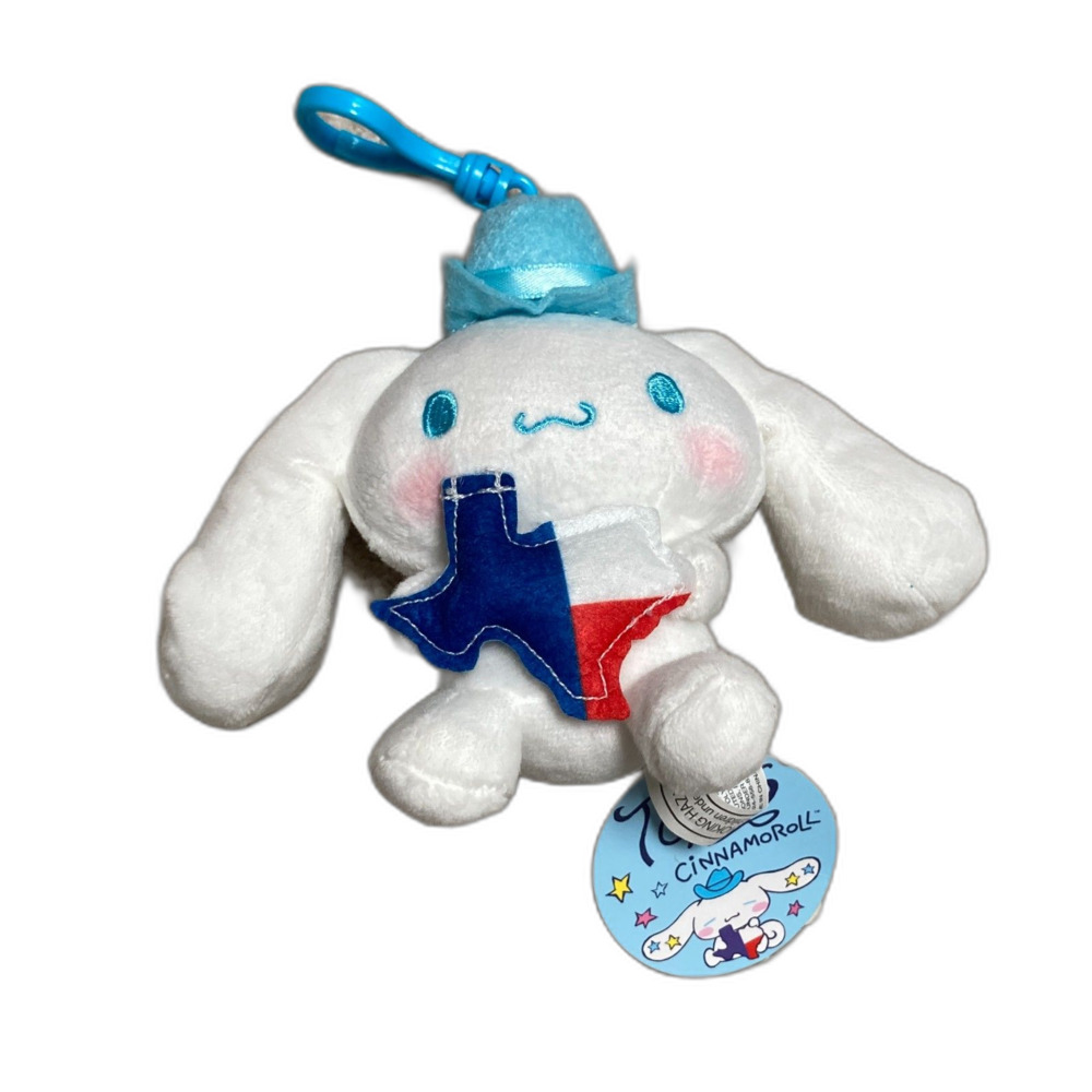 Sanrio Cinnamoroll Texas Plush Keychain Clip 4” Kinokuniya Cowboy HTF